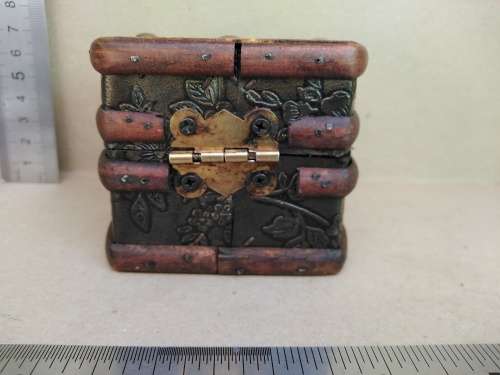 Small Half Moon Wooden Vintage Style Trinket Box