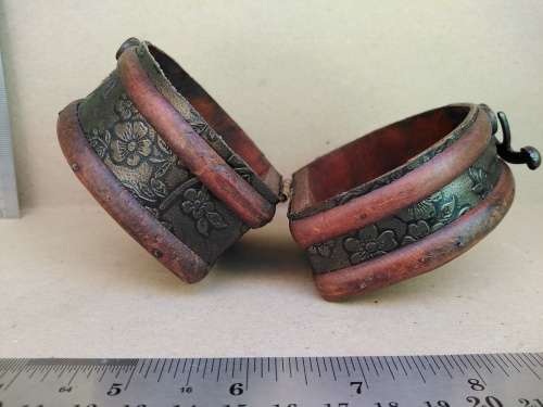 Small Half Moon Wooden Vintage Style Trinket Box