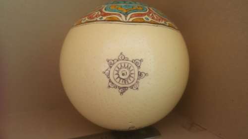 Mandala - Ostrich Egg Art - Signed