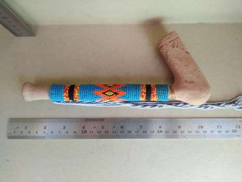 African! Beaded - Xhosa Clay Inqawe - Smoking Pipe