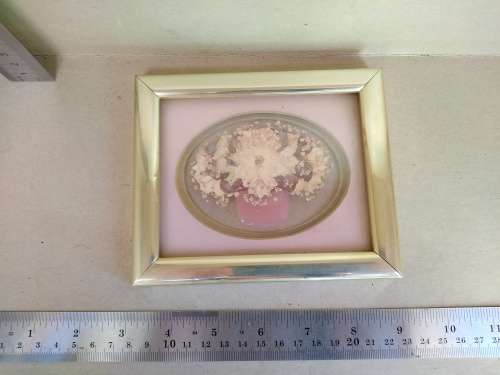Vintage! Glass Framed Pressed Flower Art