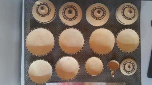 17 Piece African Pot Set! - 4 Pots with Lids - 7 plates and more - Hand Carved wood