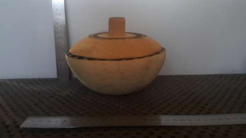 17 Piece African Pot Set! - 4 Pots with Lids - 7 plates and more - Hand Carved wood