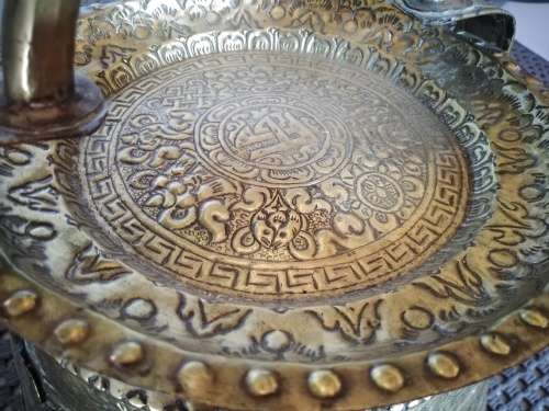 Rare! Old Vintage Brass Holy Water Pot - Indian Collectible Ganga Jal Pot