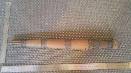 Hand Made Shona Bakatwa Dagger Carved Tribal Designs On Wooden Handle And Sheath