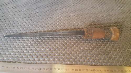 Hand Made Shona Bakatwa Dagger Carved Tribal Designs On Wooden Handle And Sheath