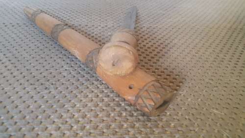 Hand Made Shona Bakatwa Dagger Carved Tribal Designs On Wooden Handle And Sheath