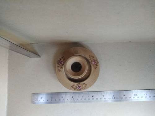 Vintage! Hand Painted - Floral - Turned Wood - Candle Stick Holder