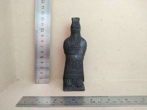 Vintage!  Qin Dynasty - Black TerraCotta Warrior Collectible Statuette Set Of 4