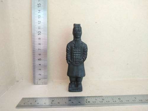 Vintage!  Qin Dynasty - Black TerraCotta Warrior Collectible Statuette Set Of 4