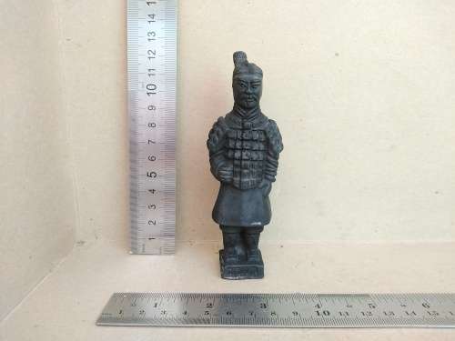 Vintage!  Qin Dynasty - Black TerraCotta Warrior Collectible Statuette Set Of 4