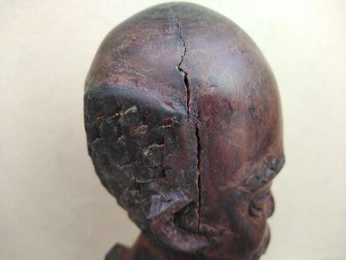 African Love - Couple Of Hand Carved Wooden Busts