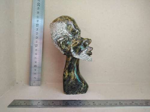 African! - Hand Carved - Stone Tribal Bust of a Old Man