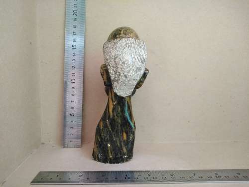 African! - Hand Carved - Stone Tribal Bust of a Old Man