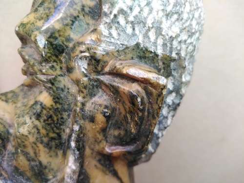 African! - Hand Carved - Stone Tribal Bust of a Old Man