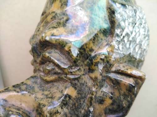 African! - Hand Carved - Stone Tribal Bust of a Old Man