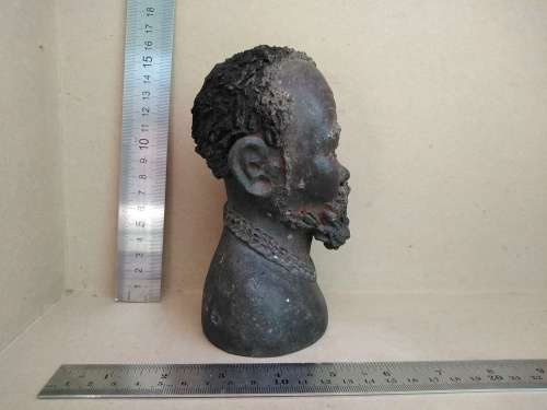 African! - Hand Made Clay Bust - Old Man - Signed - MT Mhlongo