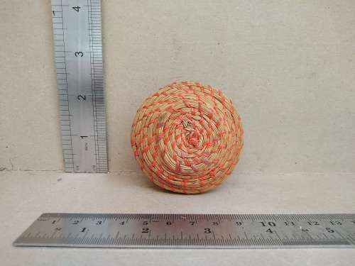 Vintage ! Small Woven African Sweet Grass - Storage Basket With Lid