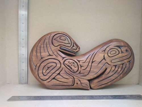Vintage! Native American Indian - Sia Lion Wood Carved Plaque - Chilliwack BC - Signed and Titled