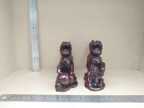 Chinese - Feng Shui - Pair Of Chi Lin, Male And Female Chinese Dragon Horses