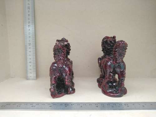 Chinese - Feng Shui - Pair Of Chi Lin, Male And Female Chinese Dragon Horses