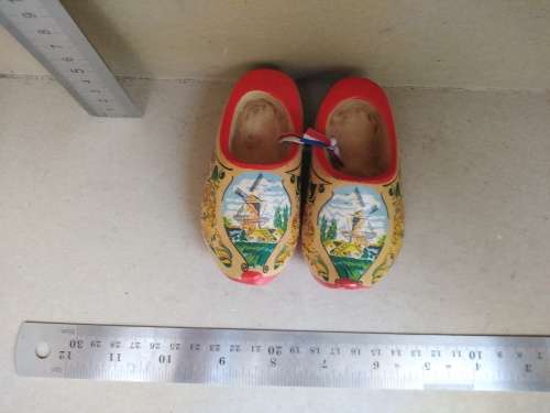 Vintage! Pair of Small Dutch Windmill Wooden Clogs