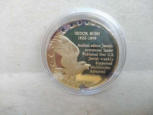 Rare! Medallic History of the Jewish People - 24kt Gold on Sterling Silver - Isidor Bush Medallion
