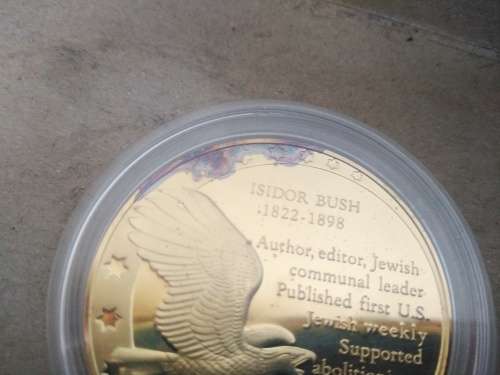 Rare! Medallic History of the Jewish People - 24kt Gold on Sterling Silver - Isidor Bush Medallion