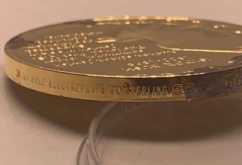 Rare! Medallic History of the Jewish People - 24kt Gold on Sterling Silver - Isidor Bush Medallion