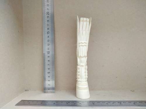 Vintage!  Indonesian -  Ornate Slim Hand Crafted Bone Carving Totem Deity Statue