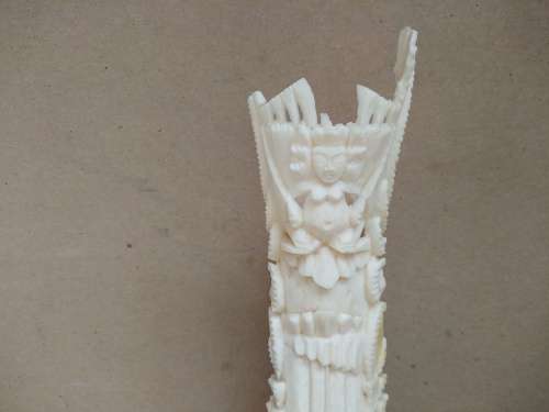 Vintage! Indonesian - Intricately Hand Crafted Bone Carving Totem Deity Statue