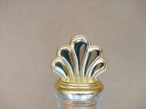 Vintage! Wine Or Whiskey Glass Decanter With Iron And Cork Stopper