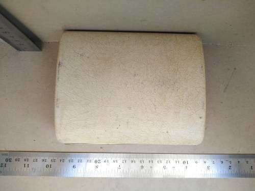 Vintage! Cream Leather Jewelry Display / Vanity Case Box With Gold Frame