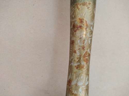 Indian Brass - Beautifully Etched Fluted Tall Vase