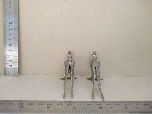 Vintage! Pair Of Pheasant Bird Silver Metal Figurines