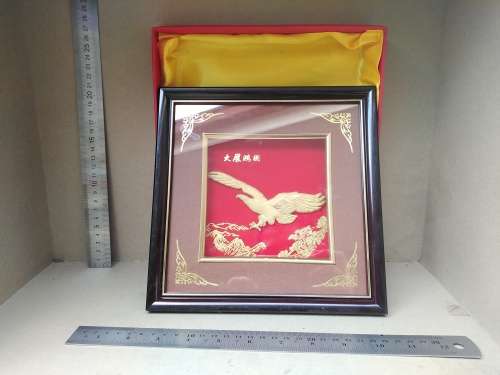 Golden Eagle! 3d Chinese Feng Shui Painting 24k Gold Foil - In Original Box