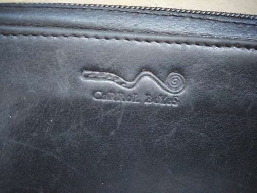 Carrol Boyes Ladies Stitched Black Leather - Coil Purse