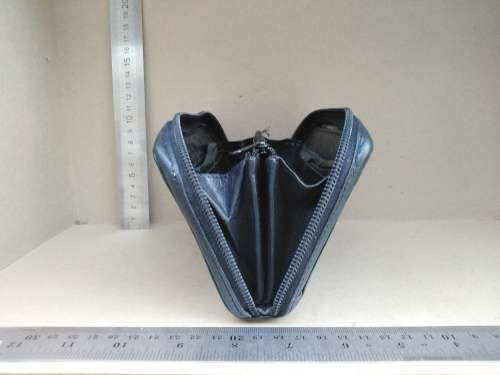 Carrol Boyes Ladies Stitched Black Leather - Coil Purse