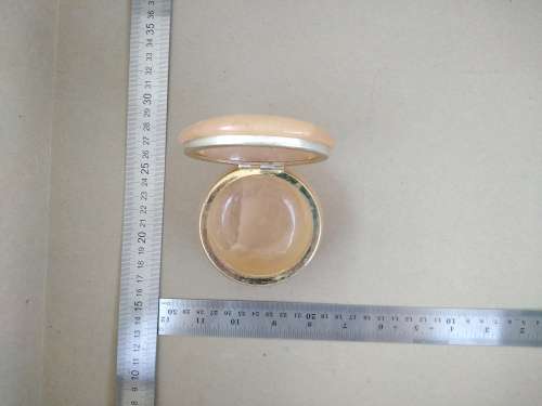 Vintage! Italian - Round Floral Alabaster Marble Trinket Box