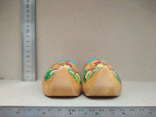 Vintage! Pair Of Small Dutch Windmill Wooden Clogs - Holland