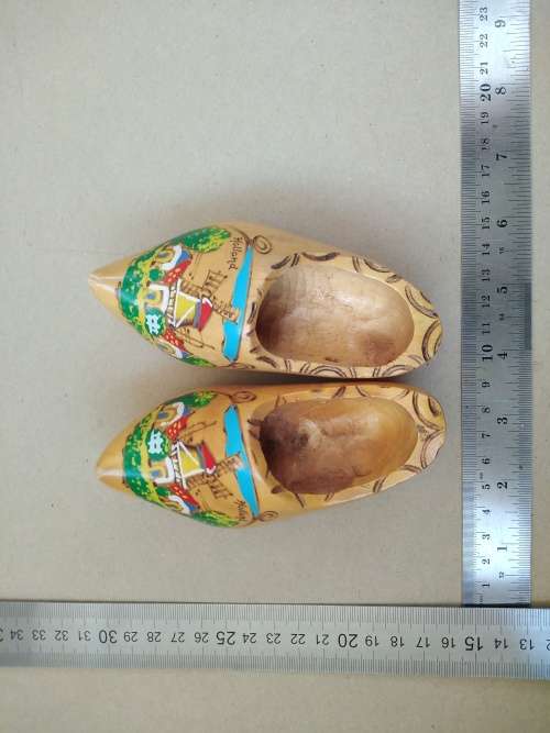 Vintage! Pair Of Small Dutch Windmill Wooden Clogs - Holland