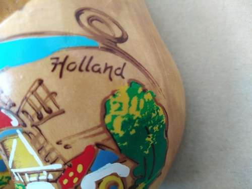 Vintage! Pair Of Small Dutch Windmill Wooden Clogs - Holland