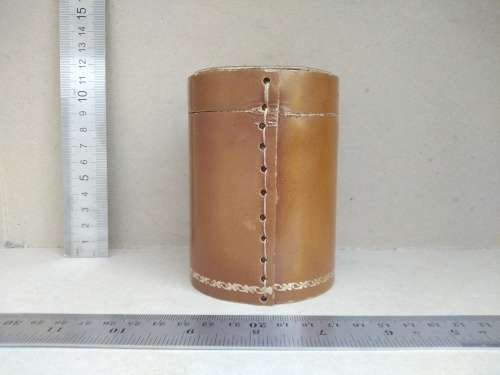 Vintage! Max `n Jax Board Game With Poker Dice In Leather Shaker Cup