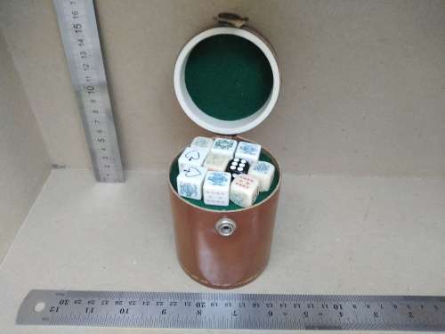 Vintage! Max `n Jax Board Game With Poker Dice In Leather Shaker Cup