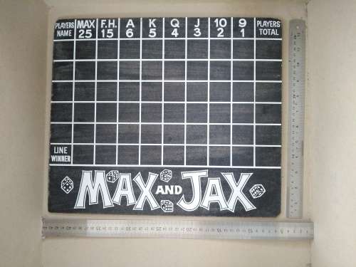 Vintage! Max `n Jax Board Game With Poker Dice In Leather Shaker Cup