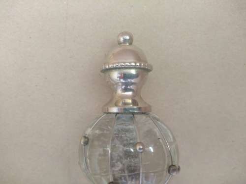 Vintage! Salad Serving Set - Large Stainless Steel With Glass Beaded Handle.
