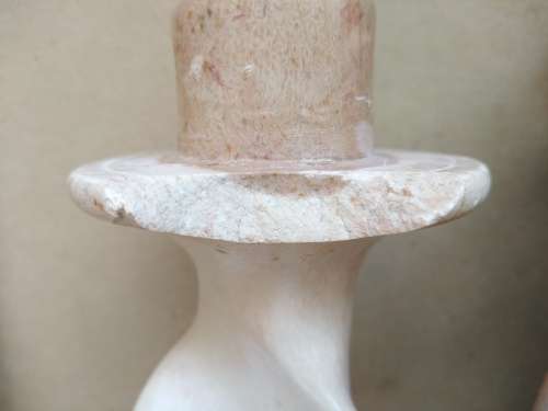 Africana! Pair Of Twisted Stone - Kudu And Elephant - Candlestick Holders