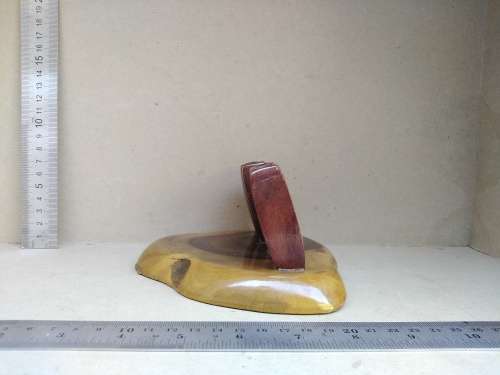 Vintage! Mid Century Live Edge Wood Slab - Pen Holder - Desk Accessory