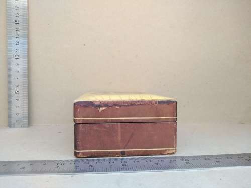 Vintage! Italian - Medieval Heraldic Coat Of Arms - Leather Bound Wooden Trinket Box