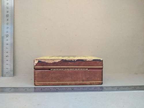 Vintage! Italian - Medieval Heraldic Coat Of Arms - Leather Bound Wooden Trinket Box